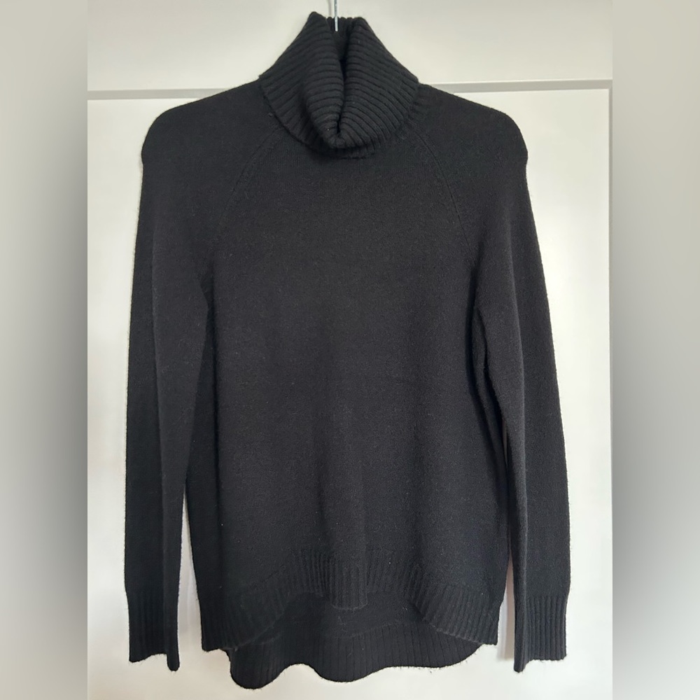 NWT J.Crew Everyday Wool Blend Boyfriend Turtleneck Sweater Black Size XS
